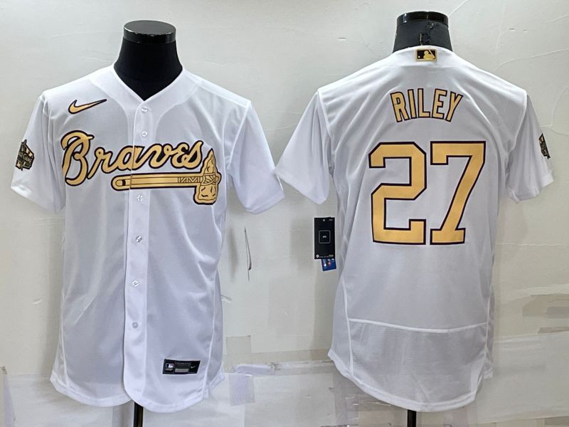 Men Atlanta Braves 27 Riley White 2022 All Star Elite Nike MLB Jerseys